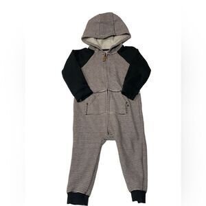 Carter's Navy Stripe Zip-Up Hooded Jumpsuit One Piece